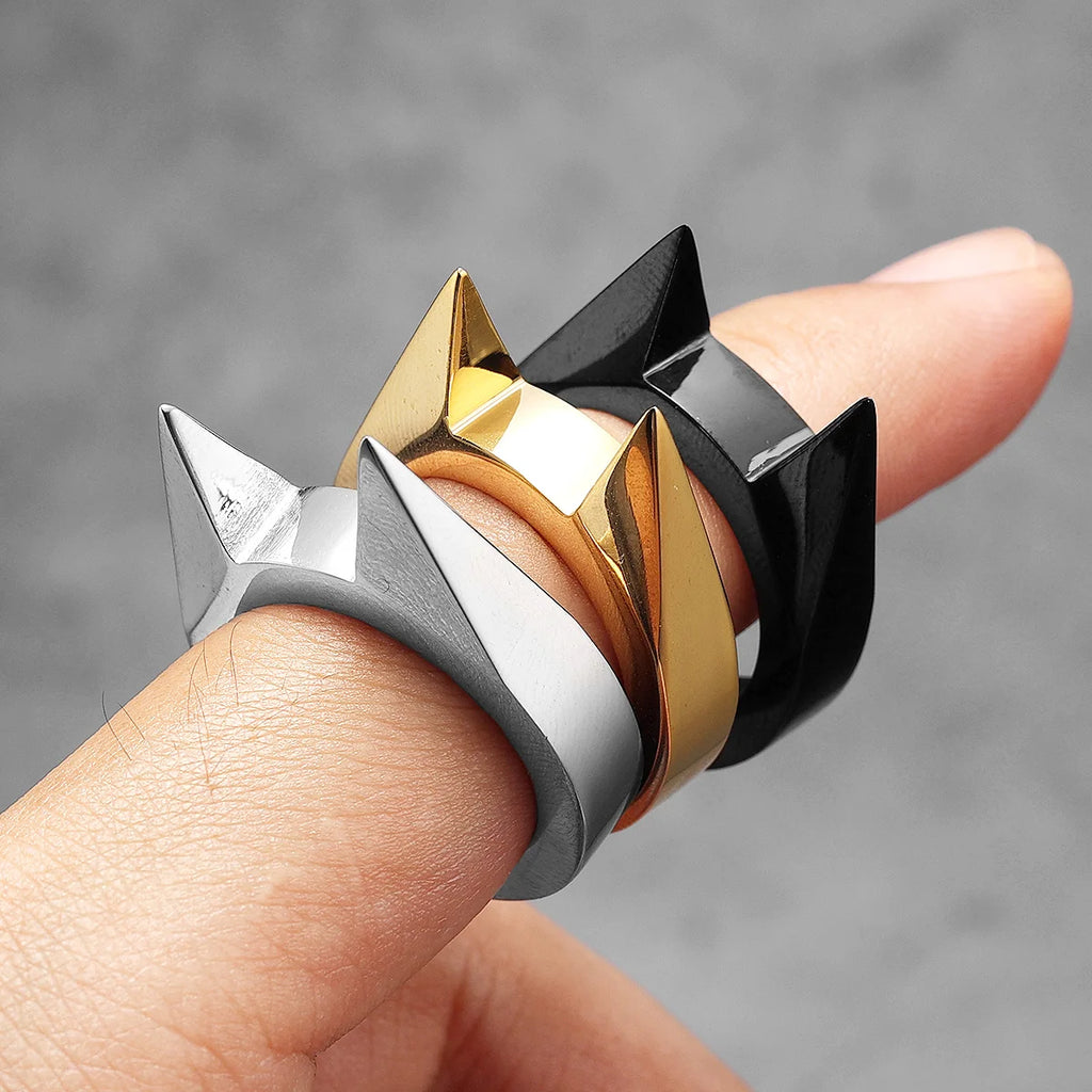 Bat Cat Ears Ring — Stainless Steel