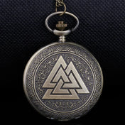 Bronze Vintage Norse Viking Pocket Watch Pendant Triangle Valknut Quartz Clock Chain Fine Charm Gifts Ideal For Both Men Women