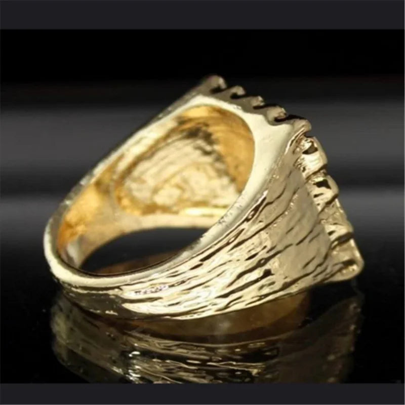 New Jewelry Hollowed-out Ring Electroplating Protection Wear Resistant Men's Ring Personality Uneven Bumpy Rings