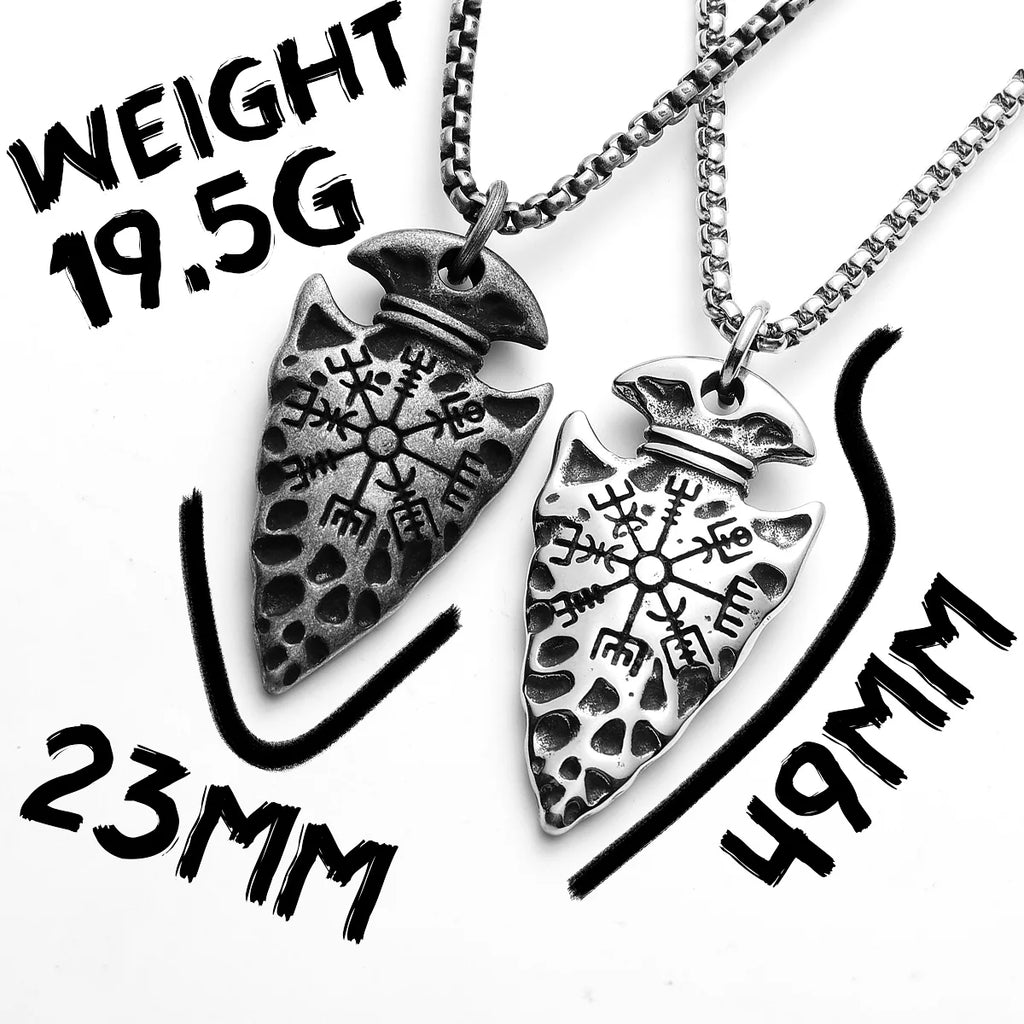 Viking Compass Pendant Necklace — Stainless Steel