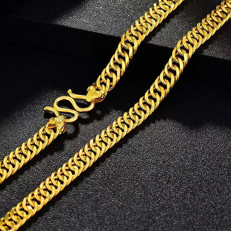 10mm 60cm Dominant Whip Necklace Men's Gold whip chain, full of aura, perfect for business meetings