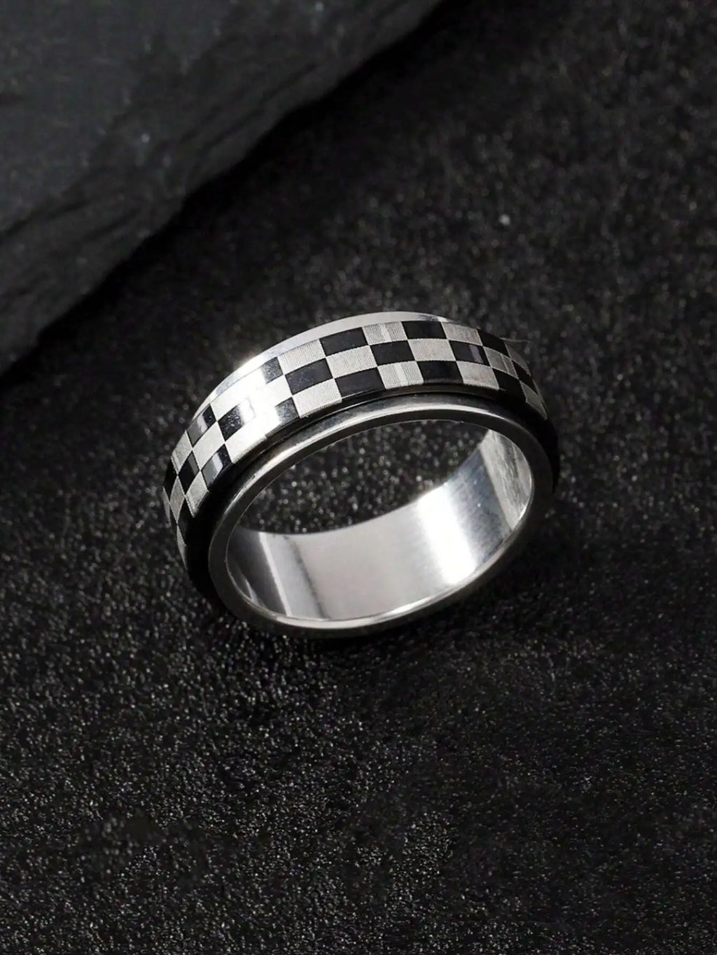 Moon Phase Spinner Ring — Stainless Steel
