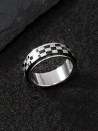 Moon Phase Spinner Ring — Stainless Steel