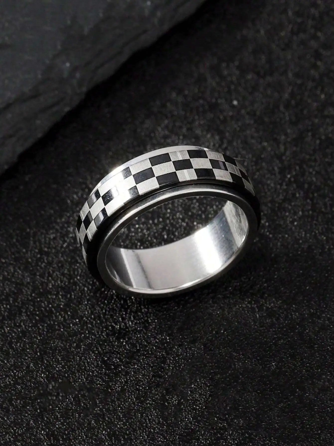 Moon Phase Spinner Ring — Stainless Steel