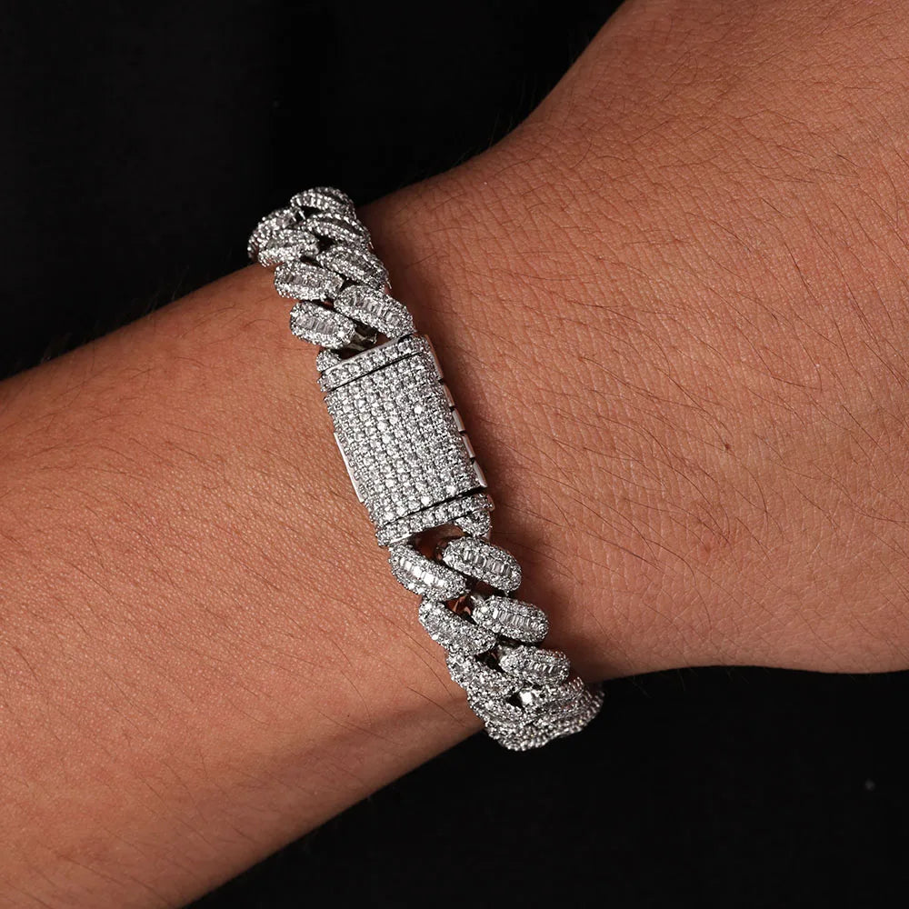Iced Out Cuban Chain Necklace Stainless Steel 12MM