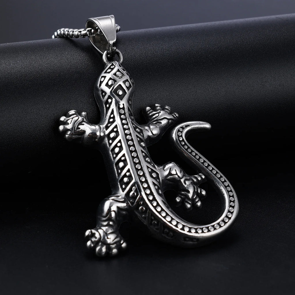 Lizard Animal Pendant Necklace — Stainless Steel