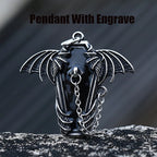 Gothic Bat Stainless Steel Pendant Necklace