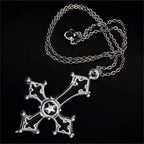 Gothic Inverted Cross Pendant Necklace