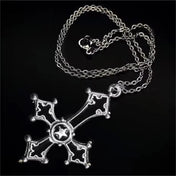 Gothic Inverted Cross Pendant Necklace