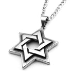 Jewish Star of David Pendant Necklace — Stainless Steel