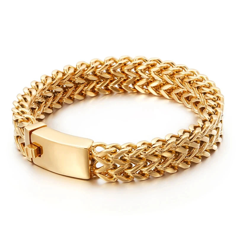 12/18/30mm Wide Mesh Chain Stainless Steel Bracelet for Men Shiny Rock Cool Boy Wristband Heavy Metal Jewelry Gift