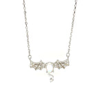 925 Silver Bat Zircon Pendant — Silver