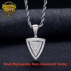 Iced Out Triangle Pendant — 14K Gold