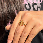 Customized Pattern Stainless Steel Ring Personalized Logo Stainless Steel Open Adjustable Ring Wedding Gift Wholesale