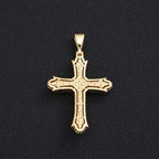 Iced Out Jesus Crucifix Pendant Necklace Chain Set — Two-Tone