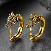Dragon Head Hoop Earrings for Men — Stainless Steel