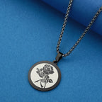 Viking Calendar Rune Medallion Pendant Necklace — Stainless Steel