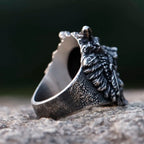 Viking Skull Wolf Head Ring — Stainless Steel