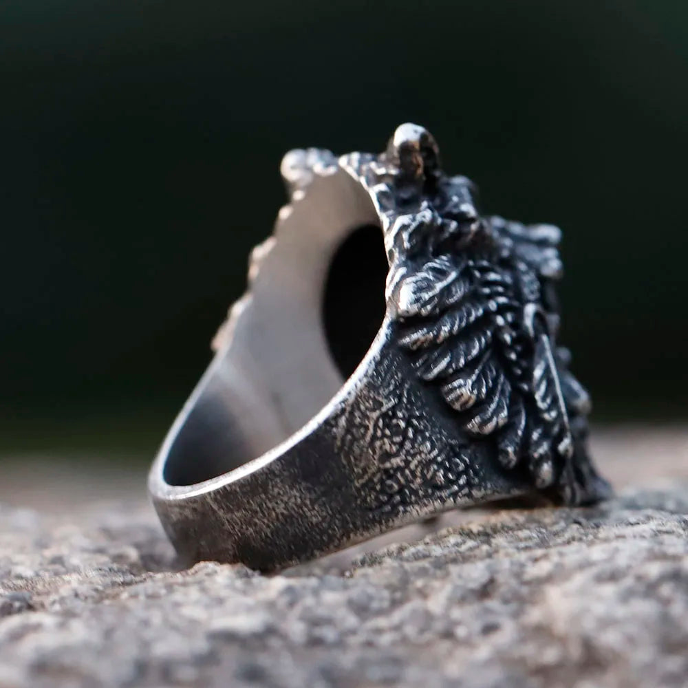 Viking Skull Wolf Head Ring — Stainless Steel
