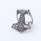 Vegvisir Double Sheep Head Ring — Stainless Steel