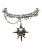 Alternative Copper Skull Thorn Choker - Jewelry Accessories for Women and Men, Spiked Pendant Necklace, Bold Unisex