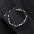 Norse Viking Viking Cuff Bangle Bracelets for Men Boyfriend, Retro Silver Color Stainless Steel Twisted Rope Wristband