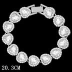 Hip Hop Full Crystal Heart Tennis Chain Bracelets for Men Women Bling Square Rhinestone Cuban Link Chain Bracelet Luxury Jewelry
