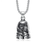Gothic Lion Head Bell Pendant — Stainless Steel