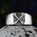 Fashion Punk Rock Stainless Steel Crossbone Ring Trend Hiphop Rock Roll Gothic Jewelry Unique Anillos Para Hombre