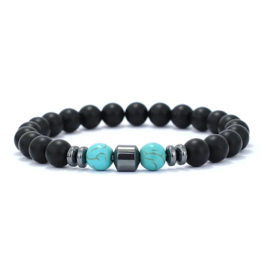 Premium Natural Volcanic Stone Beaded Bracelet Handmade Tiger Eyes Howlite Onyx Beads Braclet Meditation Healing Leisure Joias