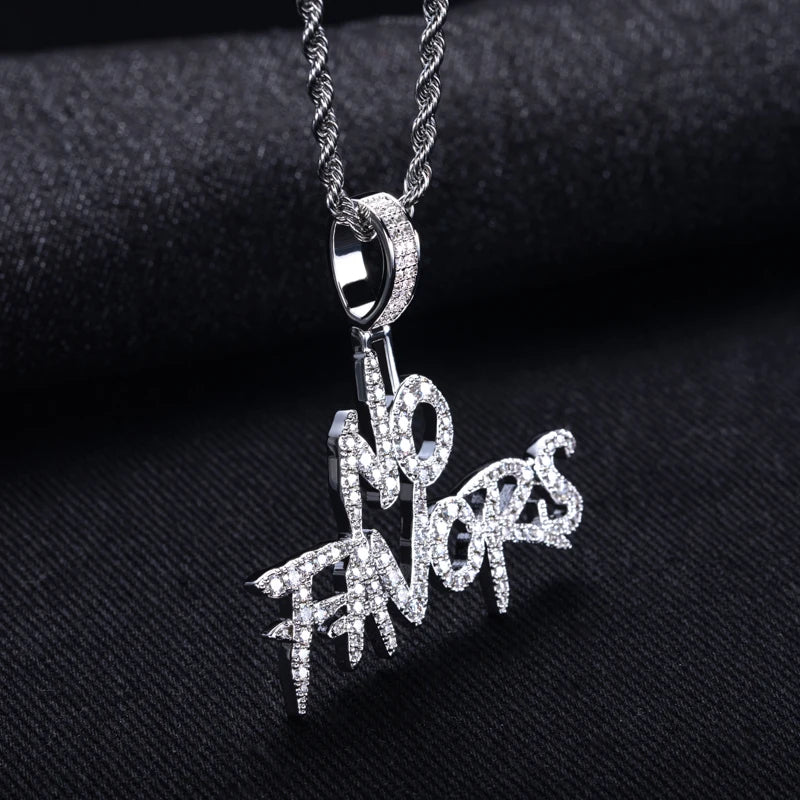 Iced Out Letter Pendant — 14K Gold