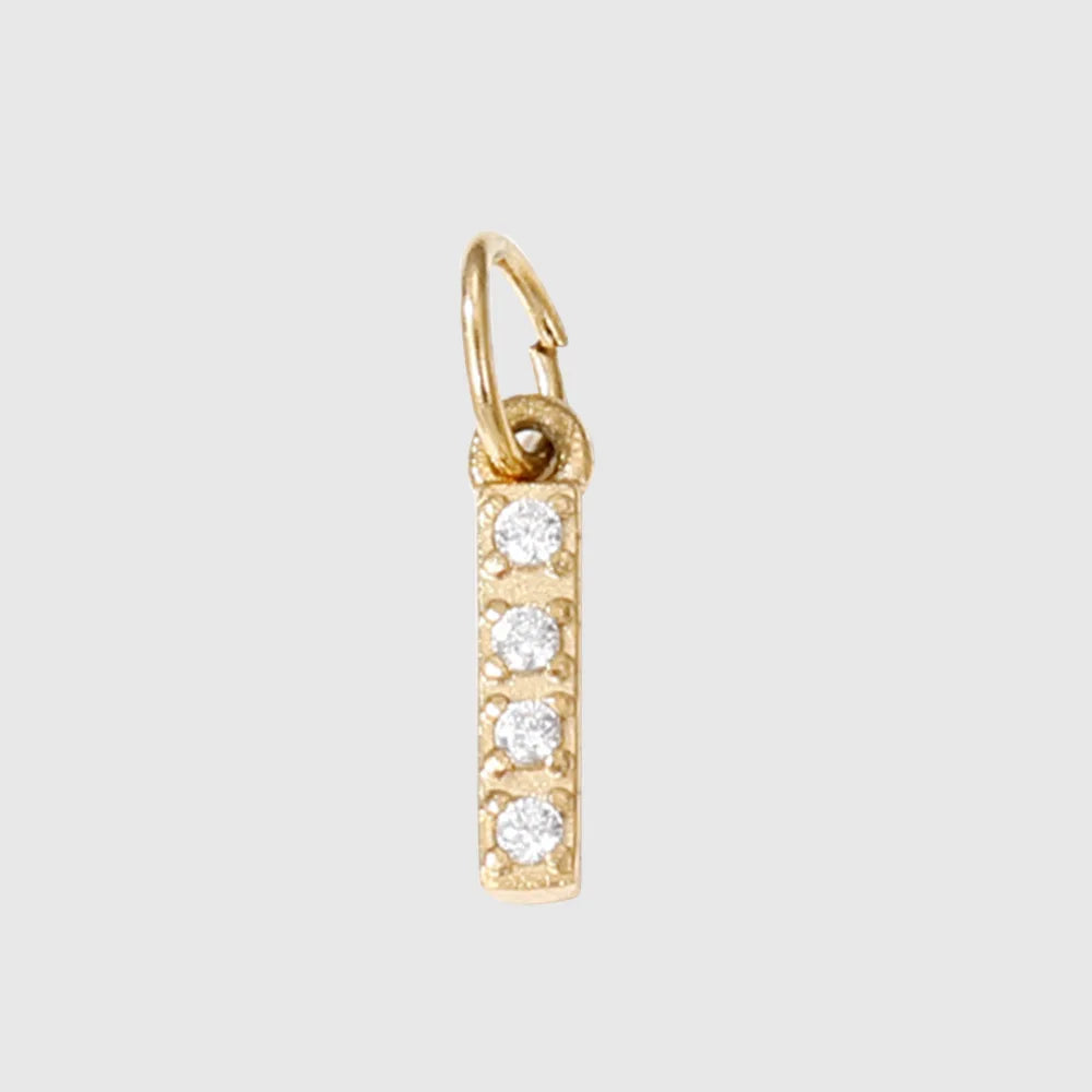 Letter Charm Pendant Necklace — Gold Iced