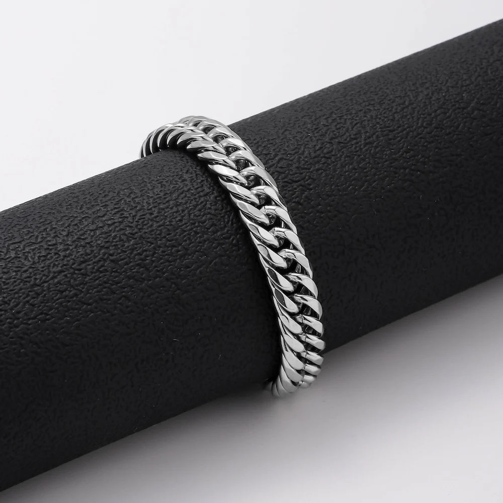 Stainless Steel Men's Bracelet Hip Hop Cuban Chain Titanium Steel Bracelet Simple Jewelry Fashion Hand Jewelry