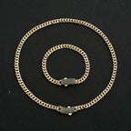 Classic Cuban Link Chain Necklace 10mm Wide — Black-Tone