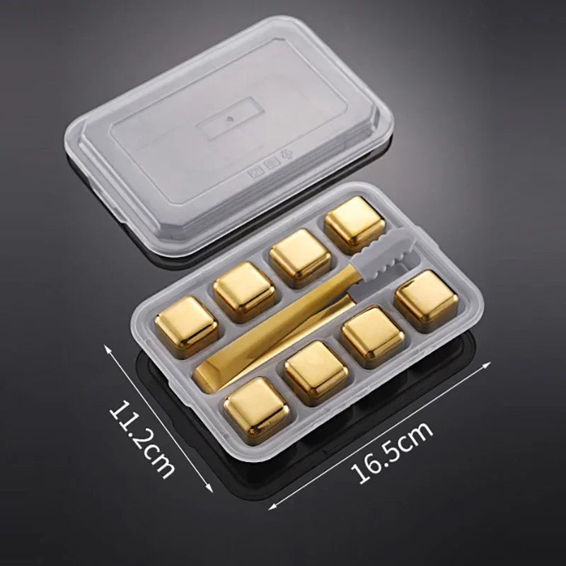 Reusable Whiskey Stones Stainless Steel Ice Cubes Quick-Freeze Wine Cooler Food Grade Metal Pellets Beer Cooler Bar