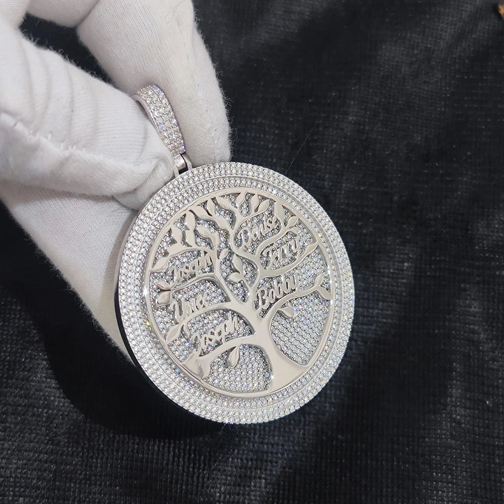 925 Silver VVS Moissanite Family Tree Pendant