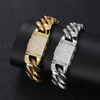 18K Gold Cuban Chain Necklace Iced Out 18MM