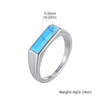 Natural Stone Geometric Ring — Stainless Steel
