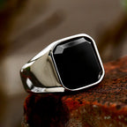 Iced Out Black Ring Zircon Agate Stone High Wedding