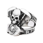 Fashion Punk Vintage Skull Ring Stainless Steel Gothic Biker Ring For Men Women Unique Viking Amulet Jewelry Gift