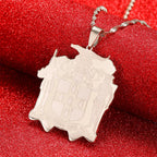 Jamaica Map Pendant Necklace — Stainless Steel