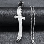 Zulfiqar Imam Ali Sword Necklace — Stainless Steel, Gold-Tone