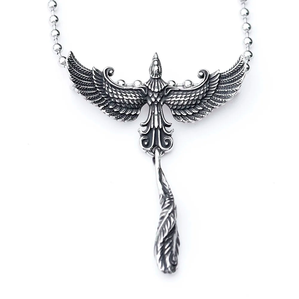 2023 New SCool 3D Phoenix Pendant Necklace Stainless steel Bird Charm Choker Animal Jewelry for man Good detail free shipping