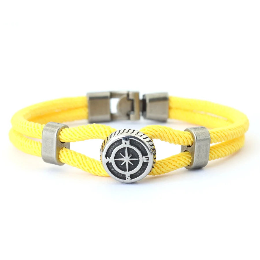 New Compass Braslet Viking Nautical Rope Braslet Fashion Mens Bracelet Antique Pulsera Hombre Armband Herren Wrap