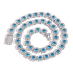 Tennis Chain Necklace Stainless Steel 12MM Cluster