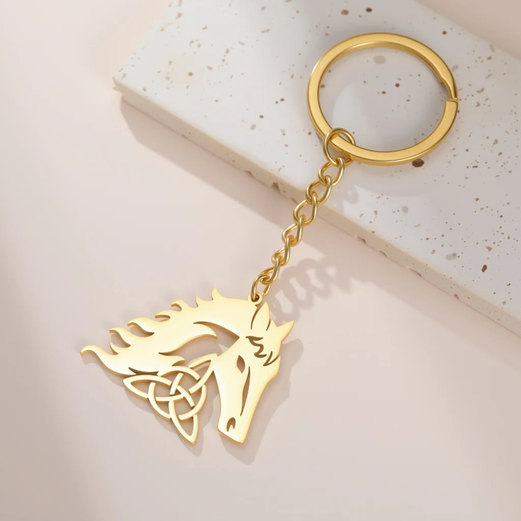 Hollow Horsehead Keychain for Men & Women — Stainless Steel