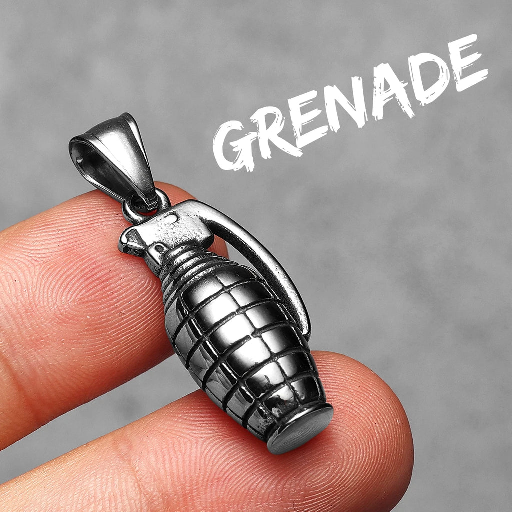 Grenade Stainless Steel Pendant Necklace