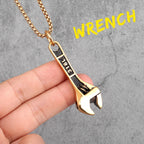 Worker Wrench Men Necklaces Pendants Chain Punk Cool Trendy for Boyfriend Male Stainless Steel Jewelry Creativity Gift Wholesale