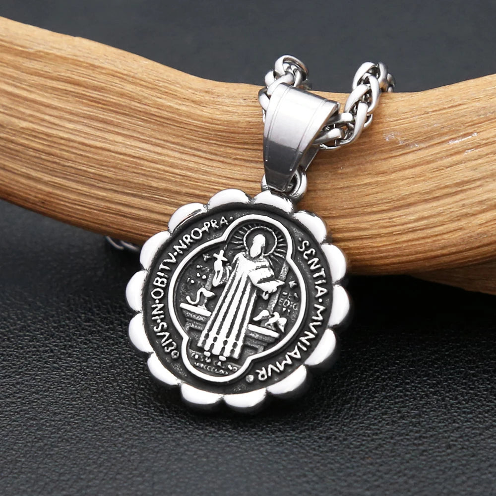 Saint Benedict Cross Pendant — Stainless