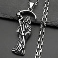 Grim Reaper Silver Chain Necklace — Stainless Steel